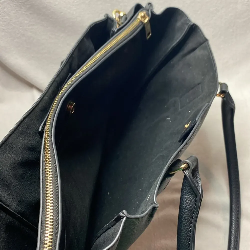Marc New York Andrew Marc Black Tote Bag with Gold Hardwear
